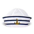 thumbnail image 2 of Gorro marinero de rayas azules y blancas con reborde en forma de cúpula, sin ala, sellado completo, gorro marinero de rayas azul marino, 2 of 5