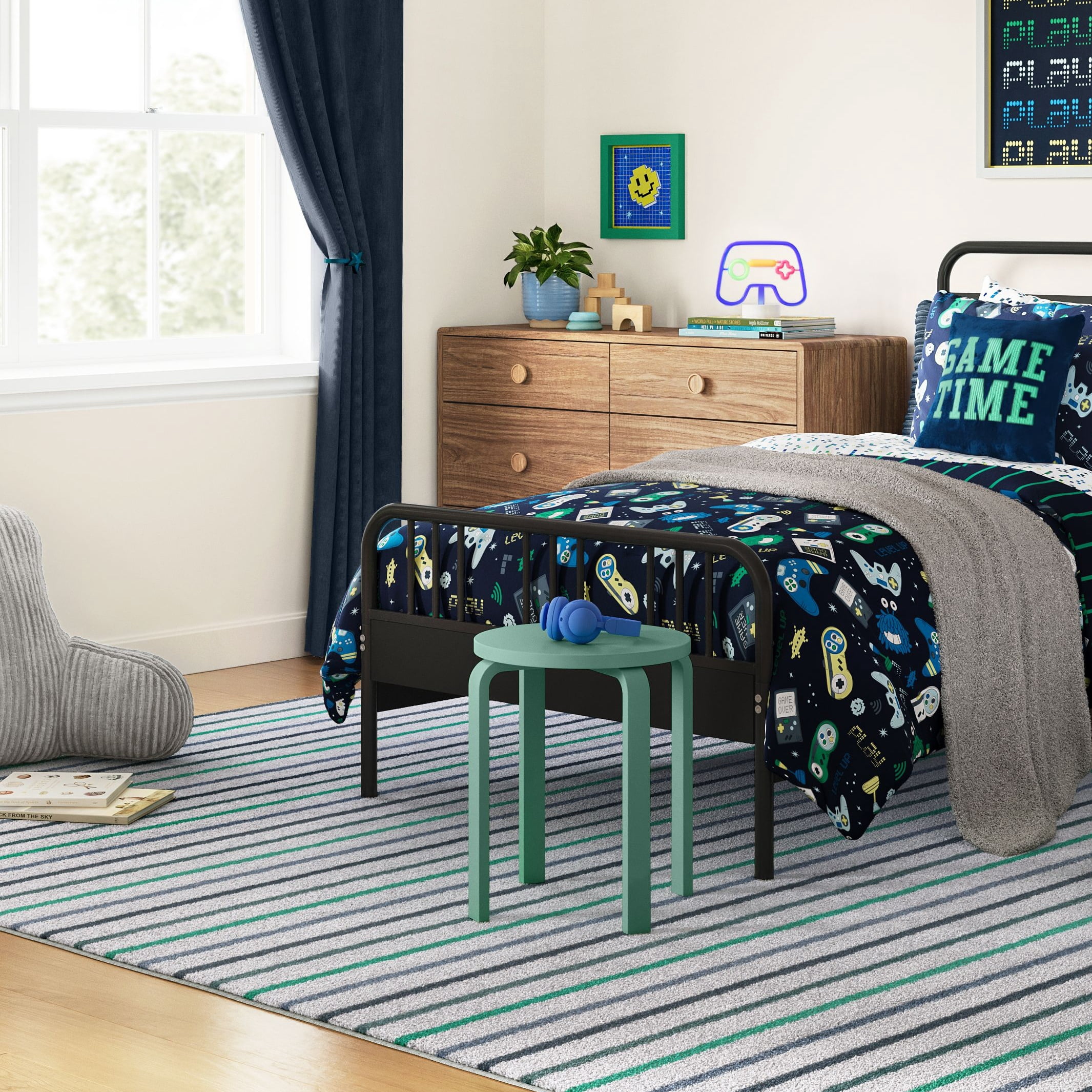 Mainstays Kids Wood Nightstand Side Table, Frosty Spruce