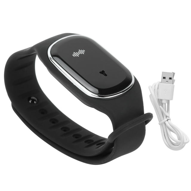 Pulsera repelente de mosquitos al aire libre Pulsera antimosquitos ultrasónica para niños adultos (negro)