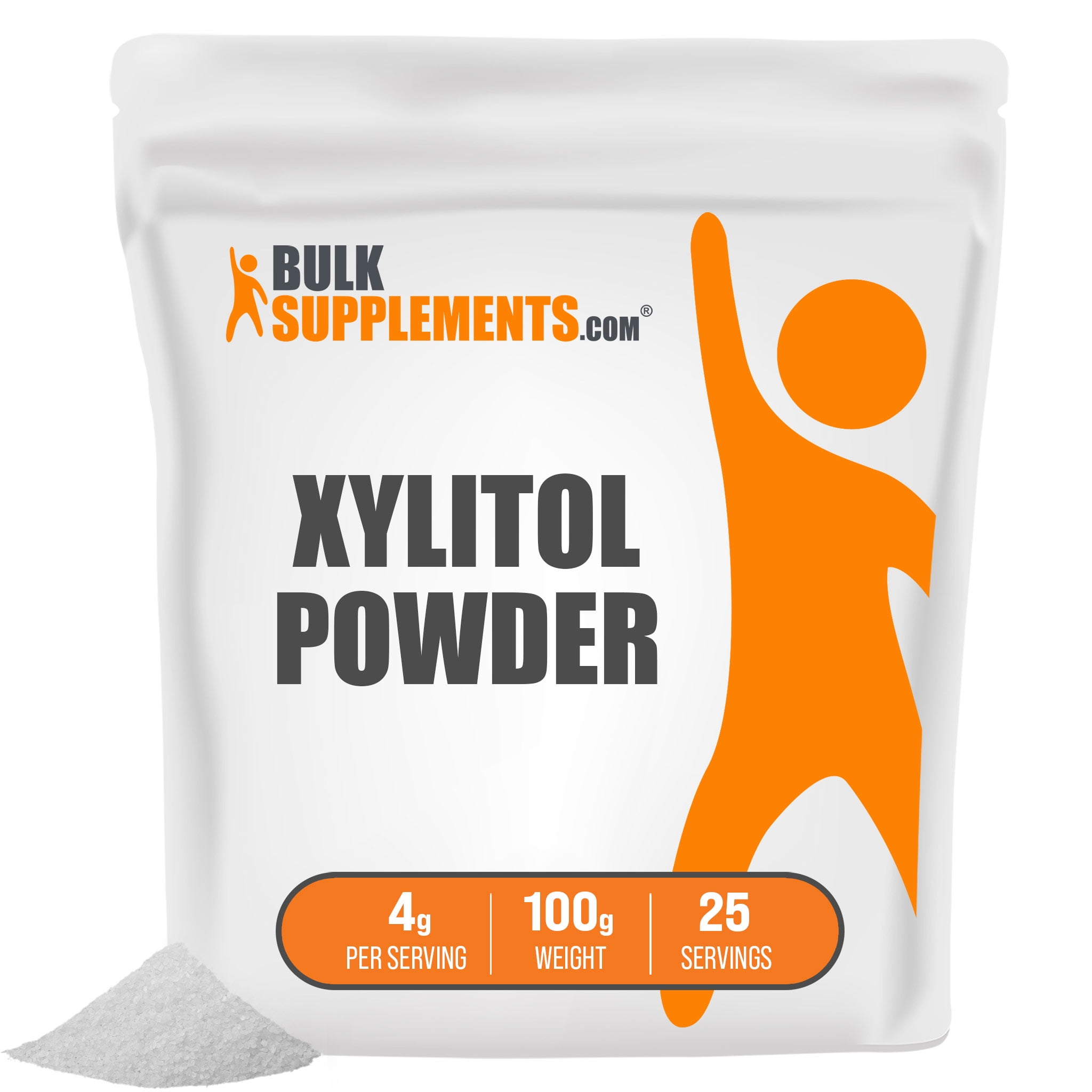 Xylitol Powder, 4g Crystallized, Low Calorie Sugar Alternative (100G 25