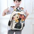 thumbnail image 6 of FORMRS School Backpack 17" Student Travel Bag with Laptop Compartment, Black Flowers, 6 of 7