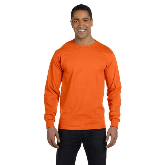 The Gildan Adult Dry Blend 56 oz. 50/50 Long Sleeve T-Shirt Orange - L