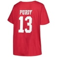 thumbnail image 3 of Women's Brock Purdy Scarlet San Francisco 49ers Plus Size Fair Catch Name & Number V-Neck T-Shirt, 3 of 3