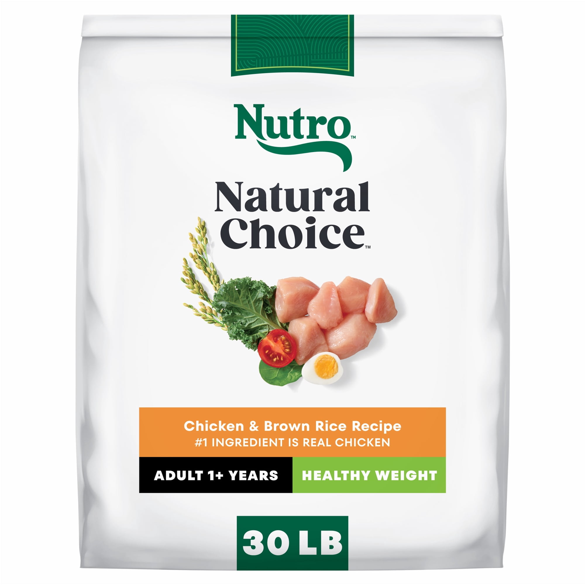 NUTRO NATURAL CHOICE Adult Healthy Weight Dry Dog Food, Chicken & Brown Rice Recipe Dog Kibble, 30 lb. Bag