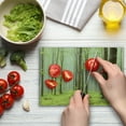 thumbnail image 4 of Woodland Cutting Board, Misty Springtime Beech Forest Photo Taken in the Mountains of Central Europe, Decorative Tempered Glass Cutting and Serving Board, Small Size, Brown Green, by Ambesonne, 4 of 5