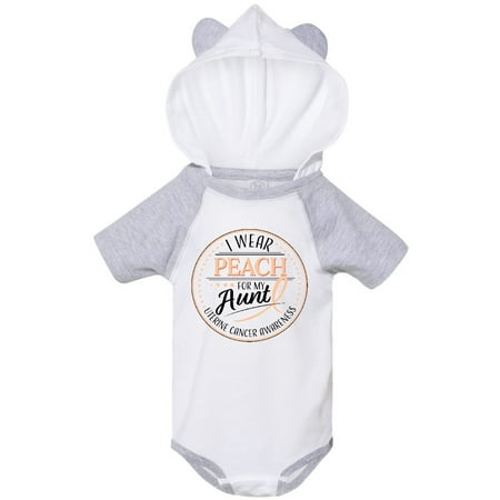 

Inktastic I Wear Peach for my Aunt - Uterine Cancer Awareness Gift Baby Boy or Baby Girl Bodysuit