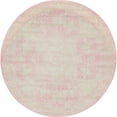 Dover Collection Rug 5 Ft Round Pink LowPile Rug Perfect
