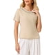 thumbnail image 1 of INSPIRAR CHIC Blusa Elegante y Brillante para Mujeres con Tops de Rhinestone para Cócteles y Fiestas M Beige, 1 of 5