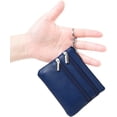 thumbnail image 2 of LAICAIW Women's Genuine Leather Coin Purse Mini Pouch Change Wallet with Keychain,Blue, 2 of 6