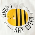 thumbnail image 6 of GYRATEDREAM 4 Pcs Infant Baby Girl Clothes Letter and Bee Print Long Sleeve Romper Flower Pant Headband Hat Toddler Outfits Set for 3-6M White, 6 of 9