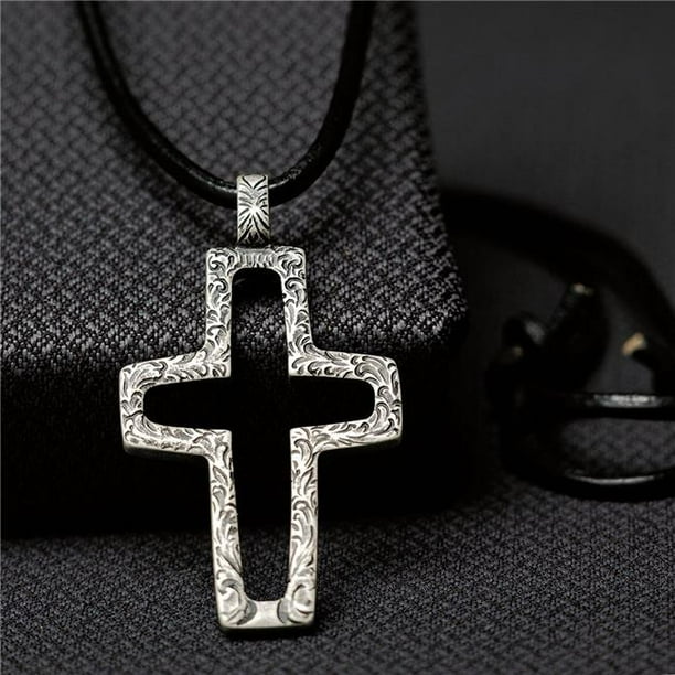 Twister Twister 32116 Mens Hammered Cross Rope Necklace 1430 in.