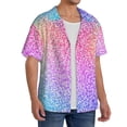 thumbnail image 4 of Disketp Men's Hawaiian Colorful Glitters Print Shirts Button Down Holiday Beach Shirts-Small, 4 of 7