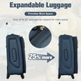 thumbnail image 2 of Luggages Set of 5, Softshell Suitcase with TSA Lock and Upright Spinner for Men Women, Carry On Luggages for Travel, (20"+24"+28"+a Travel Duffel Bag+a Toiletry Bag), Dark Blue, 2 of 7