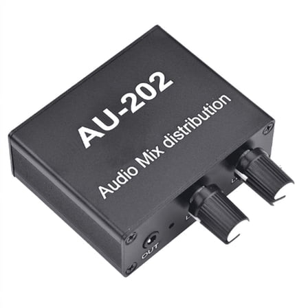 New Arrivals AU-202 2 Input Output Stereo Mixer Audio Distributor