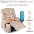 thumbnail image 4 of Hramk Beige Recliner Chair Sofa, Swivel Reclining Chairs for Adults, Nursery Rocking Chair with Massage and Heat, Living Room Single Sofa Recliners with Remote Control and Cup Holder, 4 of 7