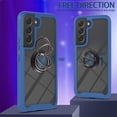 thumbnail image 4 of SaniMore Case for Samsung Galaxy S23 Plus 2023 Release, Rugged PC Backplane Shockproof TPU Bumper 360° Rotatng Ring/Kickstand Anti-drop Heavy Duty Protective Case For Samsung Galaxy S23 Plus, Darkblue, 4 of 5
