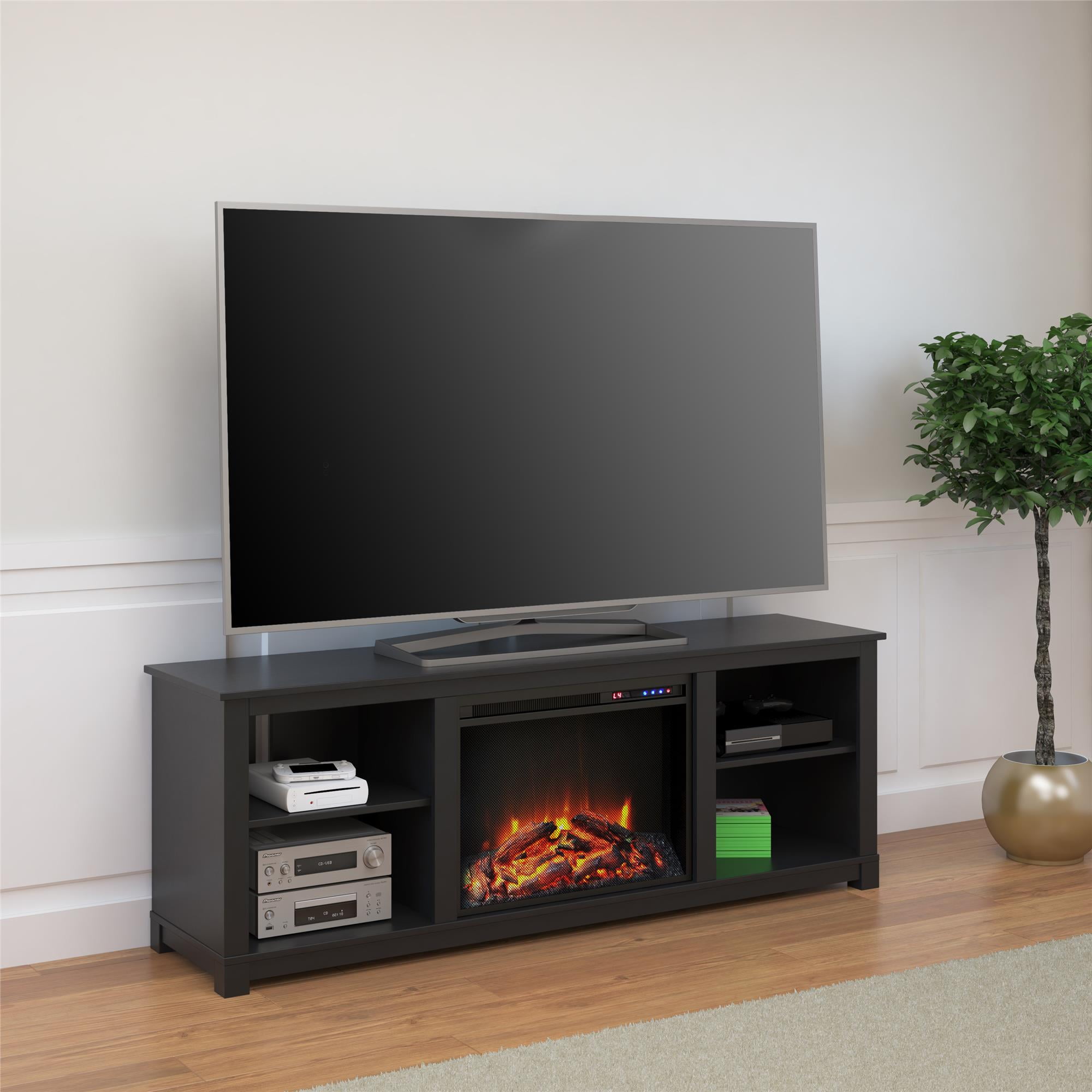 Ameriwood Home Edgewood Tv Console With Fireplace For Tvs Up To 60 Espresso