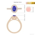 thumbnail image 5 of Angara Natural 0.8 Ct. Tanzanite with Diamond Halo Ring in 14K Rose Gold for Women (Ring Size: 11.5), 5 of 10