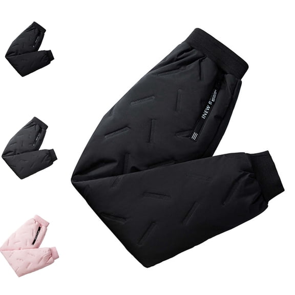UJNDER Kids Thick Winter Warm Trousers Cozy Thermal Style for Cold Weather Comfort Wear Kids Pants,Black,11-12 Years