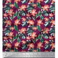 thumbnail image 1 of Soimoi Cotton Jersey Fabric Floral,Palm & Monstera Leaves Fabric Prints By Yard 58 Inch Wide, 1 of 1