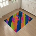 thumbnail image 3 of ODIKA 3'x5' Vibrant Multi Geometric Stripes Delight Washable Accent Rug Dynamic Abstract Pattern with Bold Shapes for Bedside, Nursery Room, Pet Friendly & Non-Shedding, 3 of 7