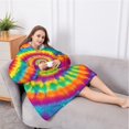 thumbnail image 5 of Oversized Wearable Blanket Hoodie,Rainbow Tie Dye Spiral Dot Pattern Sherpa Blanket Hoodie with Super Pockets,Super Warm Fuzzy Pullover for Women & Men, 5 of 6