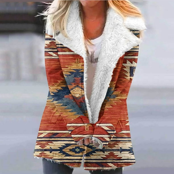 Puntoco Abrigo Mujer Halloween Impreso Moda Manga Larga Bolsillo Compuesto Felpa Botón Abrigo Manga Larga Sin Sombrero Casual Abrigo/Chaqueta Liquidación Puntoco Puntoco-1
