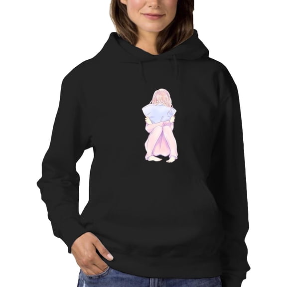 Manga Girl Daydream Pillow Hoodie Women -Image by Shutterstock, Female x-Large