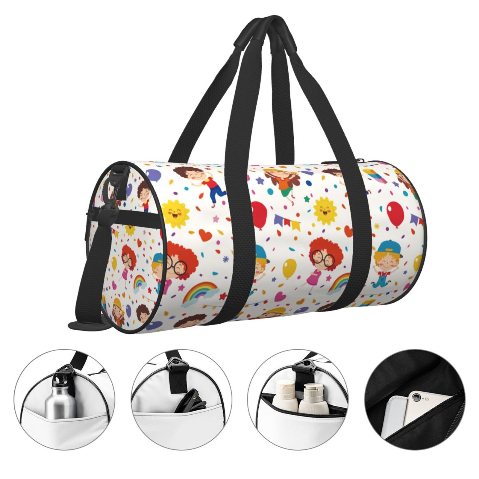 Vsdgher Childrens Party 45L Foldable Duffel Bag, Sports Gym Bag,Overnight Bag, Portable Weekender Bag for Airplanes