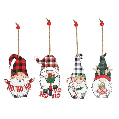 

ZTTD Christmas Ornaments Painted Wooden Doll Pendant Doll Pendant A