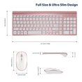 thumbnail image 3 of Combo de teclado y ratón inalámbricos USB, ratón y teclado de oficina ultrafinos y silenciosos para ordenador portátil (oro rosa), 3 of 5