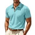 thumbnail image 2 of Polo Shirts for Men Summer Lightweight Short Sleeve Lapel Collar Business Casual T Shirts Golf Shirt, 2 of 8