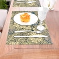thumbnail image 5 of YFYANG Washable Heat-Resistant Placemats, 70% PVC/30% Polyester, Vintage Yellow Flowers Kitchen Table Mat, 12" x 18" 6 Pcs, 5 of 6