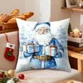 thumbnail image 6 of Christmas Decorative Pillow Covers 18x18" Christmas Patterns Pillowcase Vintage Watercolor Blue Printed Home Decors Cushion Cover Christmas for Couch Sofa Bed Home Decors Cushion Covers, 6 of 7