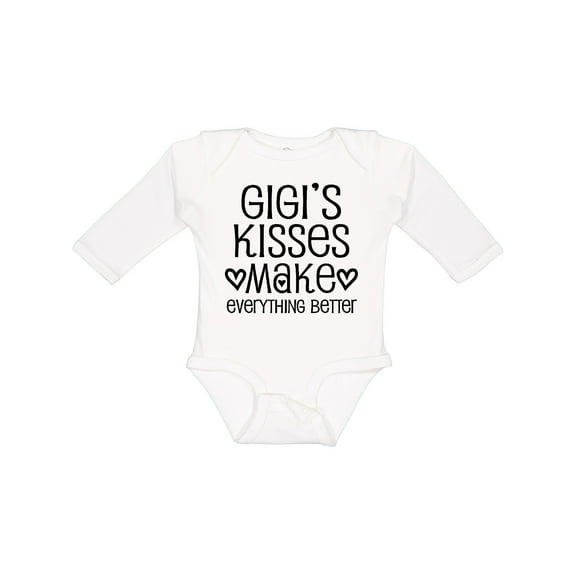 Inktastic Gigi Kisses Make Everything Better Boys or Girls Long Sleeve Baby Bodysuit