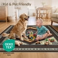 thumbnail image 4 of ODIKA 8'x10' Ultra-Soft Area Rug, Spotted Tricolor Mosaic Interlocking Abstract Inspired Motif None Washable, Bare feet friendly, Silk-Touch for Bedroom, Under Sectional, 4 of 7