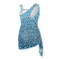 thumbnail image 5 of Whosucclay Blue Leopard Print Girls Swimsuit for Swimming Swimwear, Tummy Control Removable Bra One Piece Bathing Suit with Cover Up, 17-18 Years Old, 5 of 12