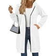 thumbnail image 6 of WTOBBY Women's Zip Up Hoodies Oversized Fleece Long Pullover Hooded Sweatshirts Casual Long Sleeve Fall Hoodie Jacket, Comfortable Loungewear with Kangaroo Pocket,White 2XL, 6 of 6