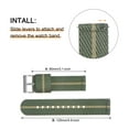 thumbnail image 4 of Uxcell Green Khaki Nylon Striped Watchband 22mm Width Soft Nylon Strap with Silver Buckle, Canvas Watch Band, 4 of 6