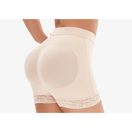 

Jfieei Women Seamless Butt Lifter Booty Shorts Hip Enhancer Padded Lace Panties Underwear Boyshorts Body Shaper Beige M