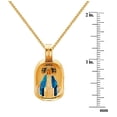 thumbnail image 5 of Precious Stars 14K Yellow Solid Gold and Enamel Virgin Mary Religious Pendant with 20" Chain Necklace, 5 of 7