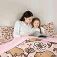 thumbnail image 4 of Manfei Cartoon Capybara Bedding Comforter Set For Home,Brown Cute Animals Twin Comforter Sets For Kids Boys Girls,Florals Branches Pattern Bedding Set,Super Cozy Room Decor Reversible,2-Piece, 4 of 8