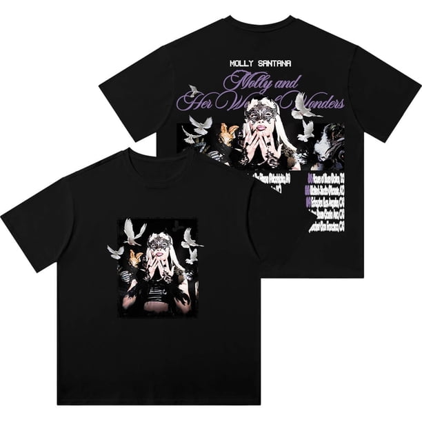 Molly Santana Molly y su Tour de la Semana de las Maravillas Camisetas lavadas Camiseta de manga corta de algodón unisex,6,XXL