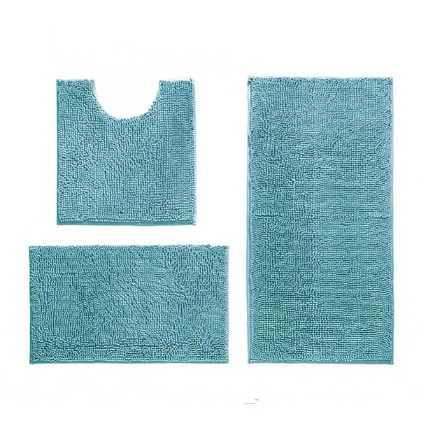UShaped Toilet Bathroom Rugs 3 Piece, Contour Bath Rug Nonslip for Toilet, Absorption Bathroom