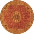 thumbnail image 1 of Ahgly Company Indoor Round Medallion Orange Traditional Area Rugs, 5' Round, 1 of 1