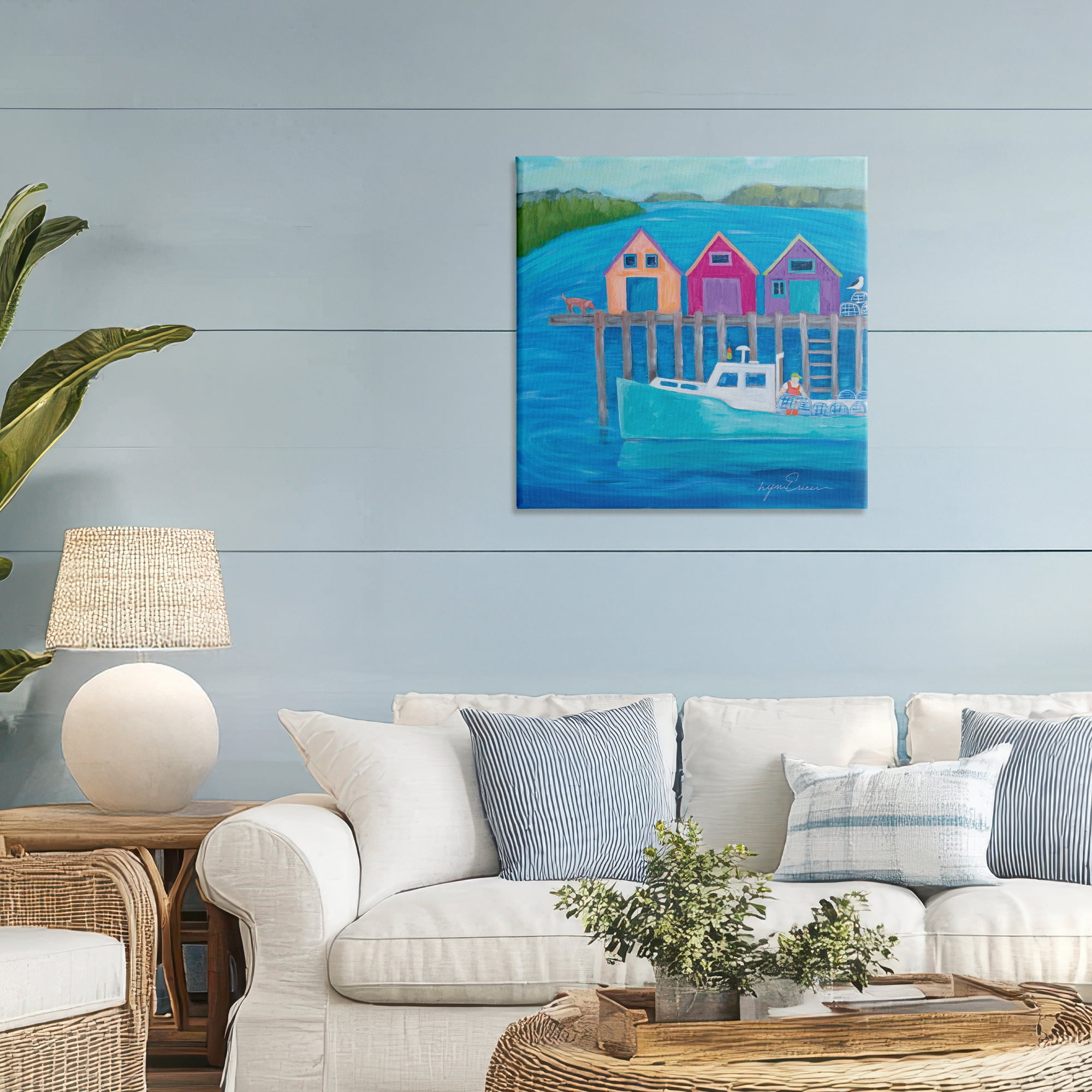 Stupell Industries Work Day at Seaside Village Canvas Wall Art, design by Lynn Ericson Fine Art