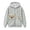 Grey, variant on Women's Washed Zip Up Hoodie Cute Puppy Print Embroidered Jacket with Pocket