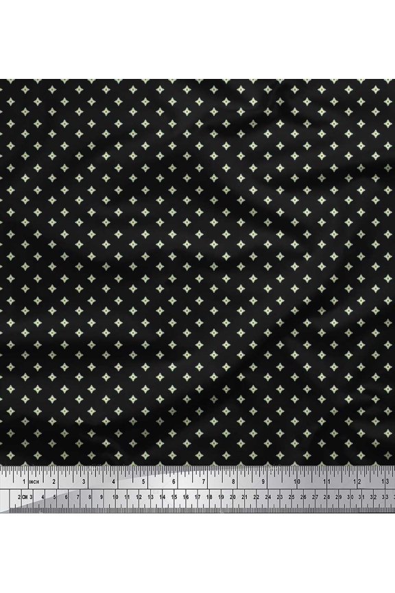Viscose Chiffon Fabric Geometric Star Shirting Printed Fabric 1 Yard 42 Inch Wide
