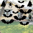 thumbnail image 2 of Halloween Plastic Bats, 5pcs Black Hanging Bats with Glowing Eyes Lifelike Spooky Bats for Outdoor Graden Yard Halloween Decorations Indoor Kids Party Wall Window Decals Home Decor, 2 of 9