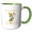 Green/White, variant on 3drose, New Jersey Territory Bird the Eastern Goldfinch Vintage Illustration, 11oz Two-tone Yellow Mug